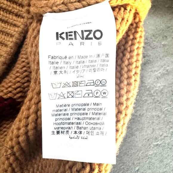 KENZO: Men's Wool Intarsia Knit Sweater - Size XS - Picture 6 of 9